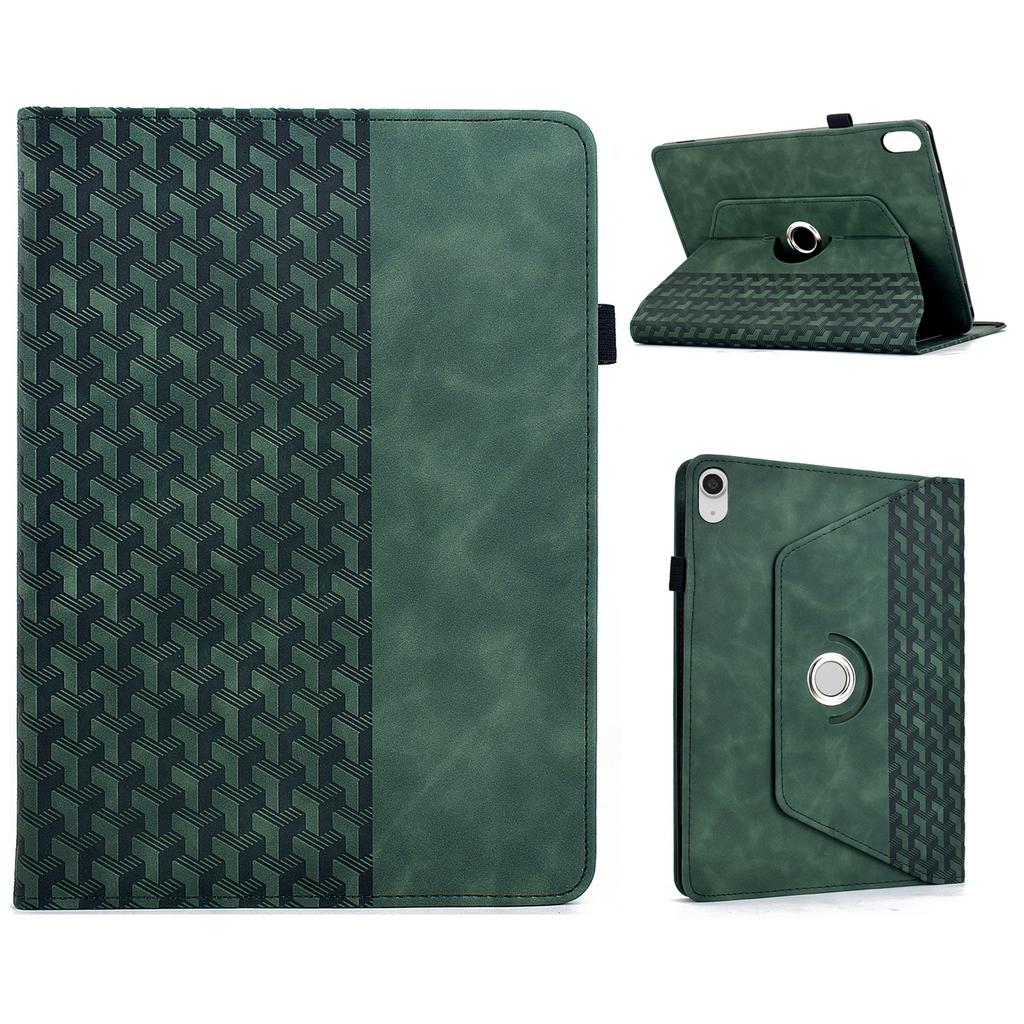 For iPad (2025)/10.9 (2022) Case Rotating Stand Building Block Imprinted Leather Tablet Cover