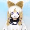 Kig rabbit fursuit single head hood Furui control cute rabbit ears Lolita cos wearable