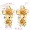 Tarnish Free Vintage Gold Color Stainless Steel Drop Earrings Metal Waterproof Statement Stylish Gold Color Exaggerated