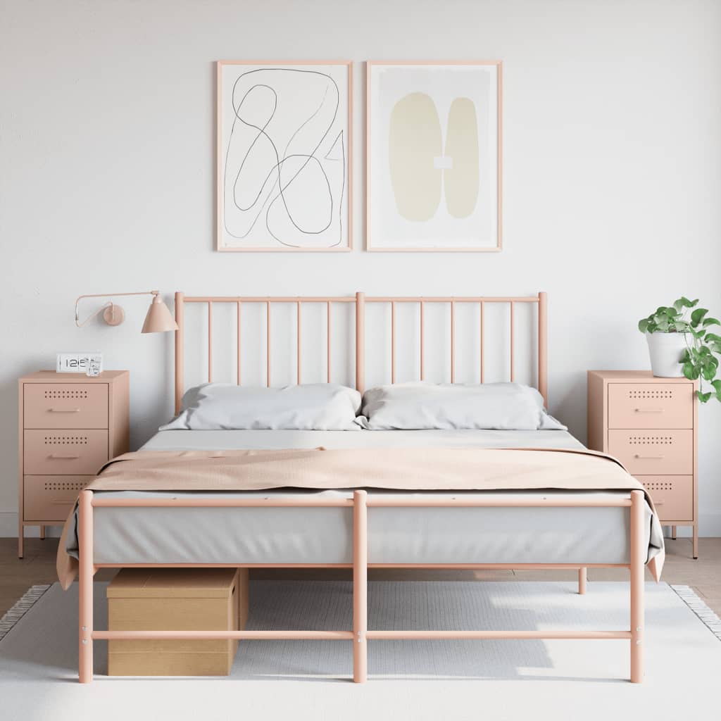 Nightstands 2 pcs Pink 36 x 39 x 68 cm Steel
