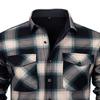 Men's Casual And Trendy Checked Button Cardigan, Men's Lapel Long-sleeved Inner Fleece Warm Coat