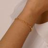 Simple Handmade Chain Bracelets for Women Girls,Gold Color Stainless Steel Lucky Wristband Bracelet,Birthday Gifts for Her