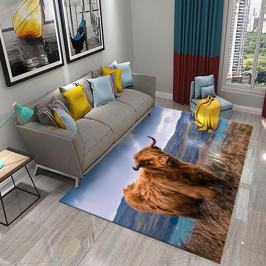 Yoga Mat Bedroom Living Room Decorative Door Mat Cute Cow Rug Farm Animal Rectangular Rug