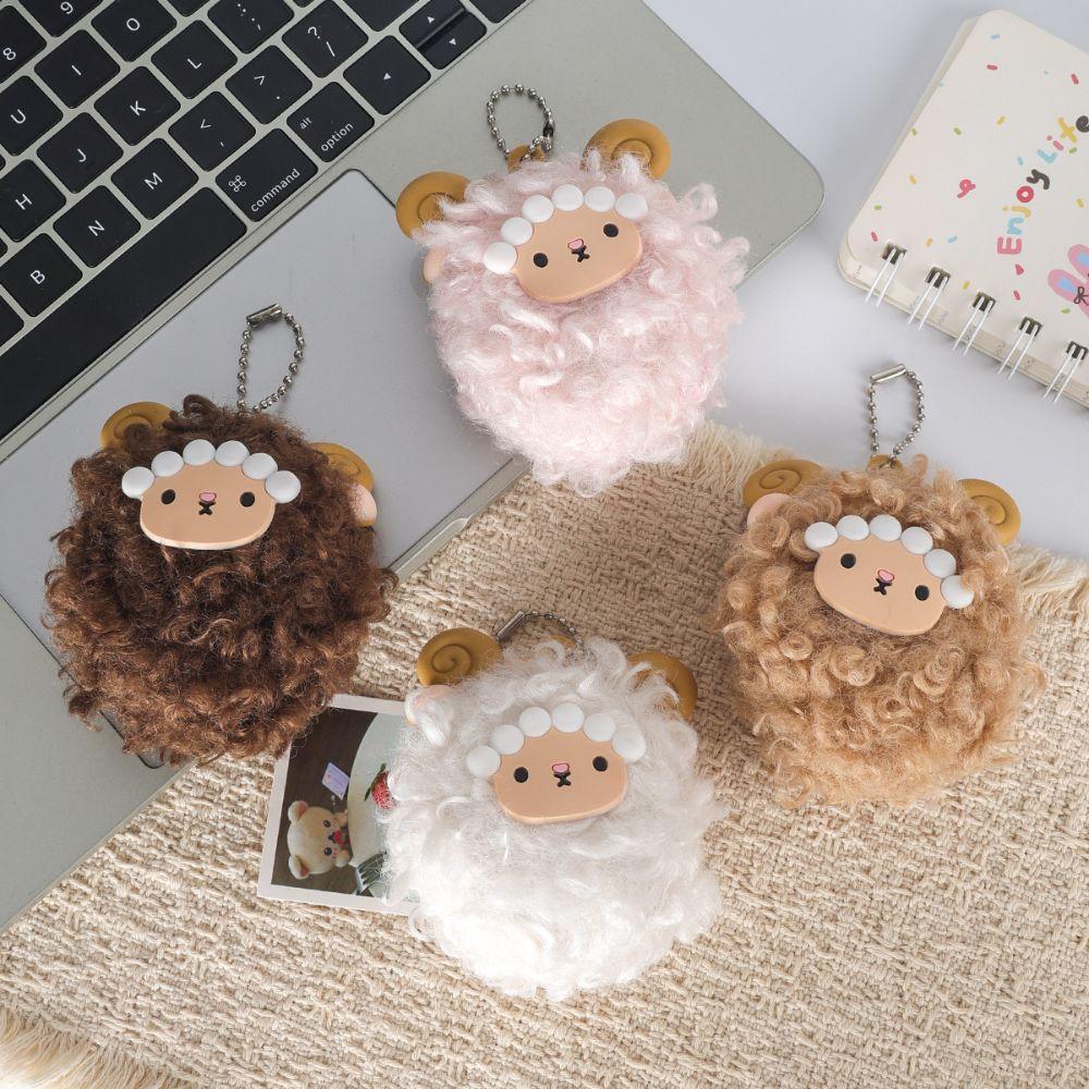 Mascot Lamb Miniature Plush Sheep Doll Soft Goat Year Pendant Fluffy Sheep Keychain Car Interior
