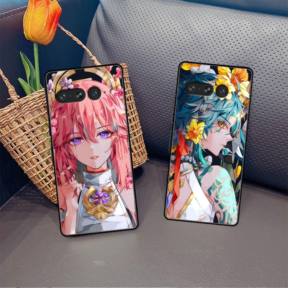 Coque for Google Pixel 7 6 Pro 5 4 3 3a XL 5a 4a 5G Soft for Pixel 6Pro 4XL 3XL 3aXL Back Cover Genshin Impact
