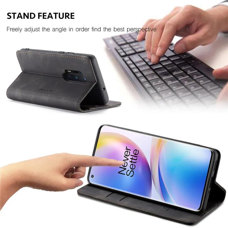 CaseMe Original Klapphüllen Für OnePlus Nord/OnePlus 7 Pro 8 Pro 8T Retro Magnetische Kartenhalter Brieftasche Für OnePlus 7 8 Pro 8T Nord