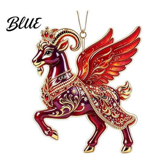 Decorative Hanging Charms Goat Christmas Tree Pendant Durable Acrylic Ornament Not Easy Ornament to Fade for Holiday And Car Decoration Collectibles