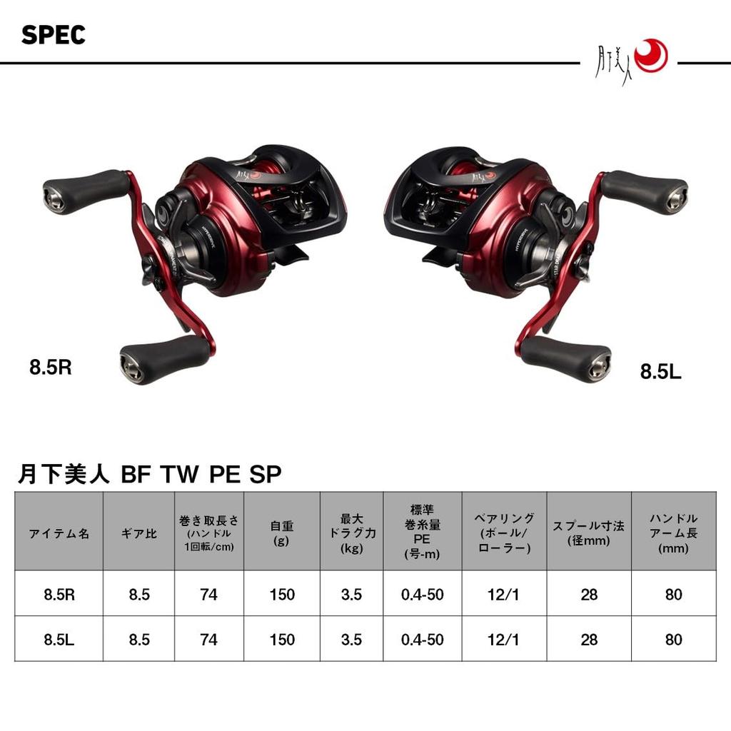 Daiwa 26 Gekkabijin BF TW PE Baitcasting Reel 8.5L