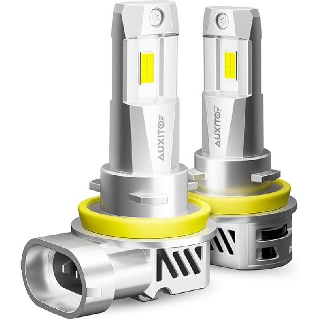 AUXITO H11B LED Bulbs, 600% Brighter Ultra-Bright, Plug N Play, Long Lifespan, No Flicker, 98% Compatibility, 2PCS