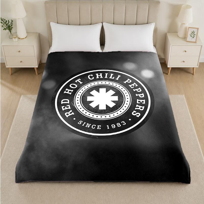 Red Hot Chili Peppers Print Flannel Blanket Cozy Lightweight Plush Throw Blanket For Bed Sofa Household Use