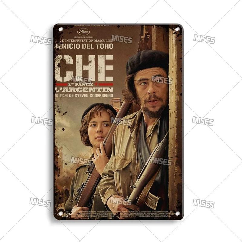 Che Guevara Metal Poster, Vintage Revolutionary Wall Art