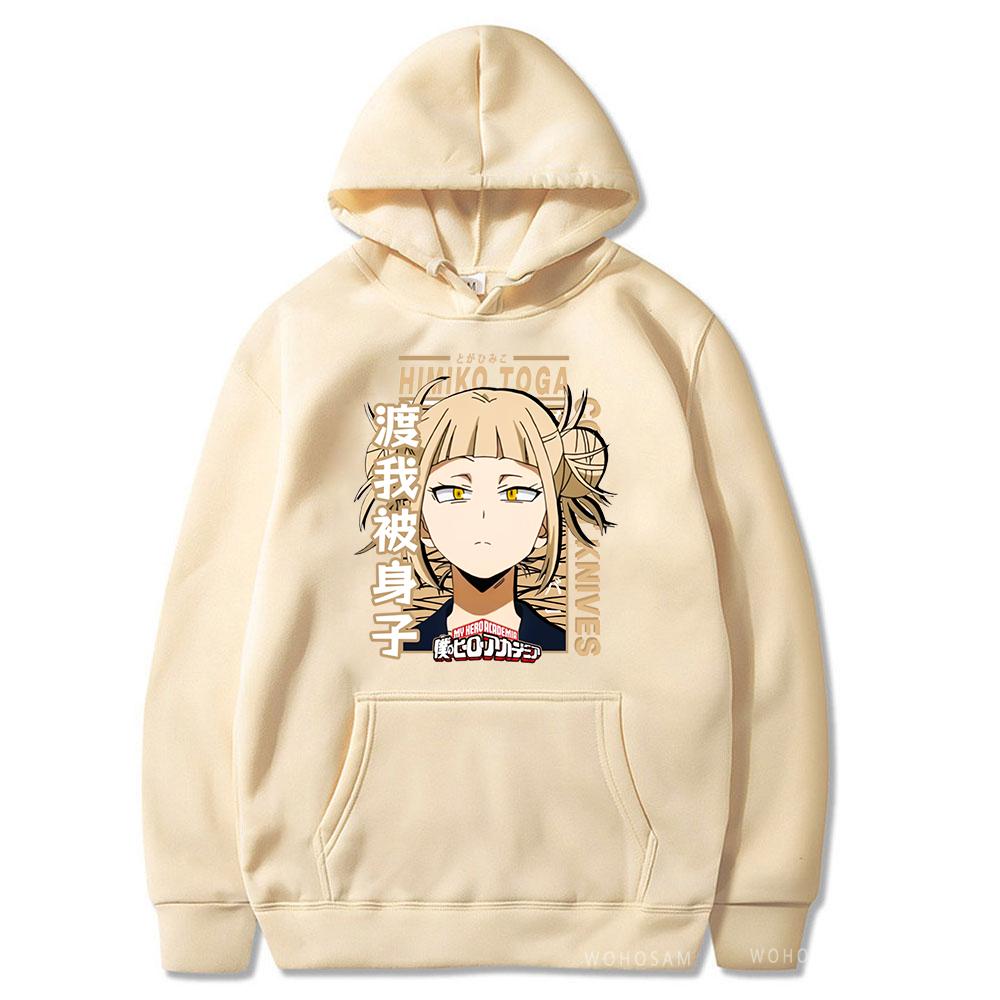 My Hero Academia Kawaii Himiko Toga Women Hoodies Printed Aesthetics Head Poster Manga Harajuku Anime Printed Hooded Sweatshirts