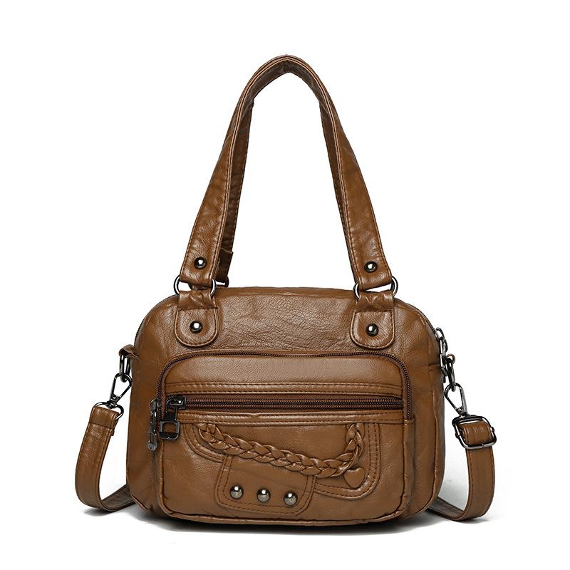 Soft Leather Bag Crossbody Portable Underarm Women's Bag Trendy Handbag New High-end Medium Mother Mobile Phone Bag