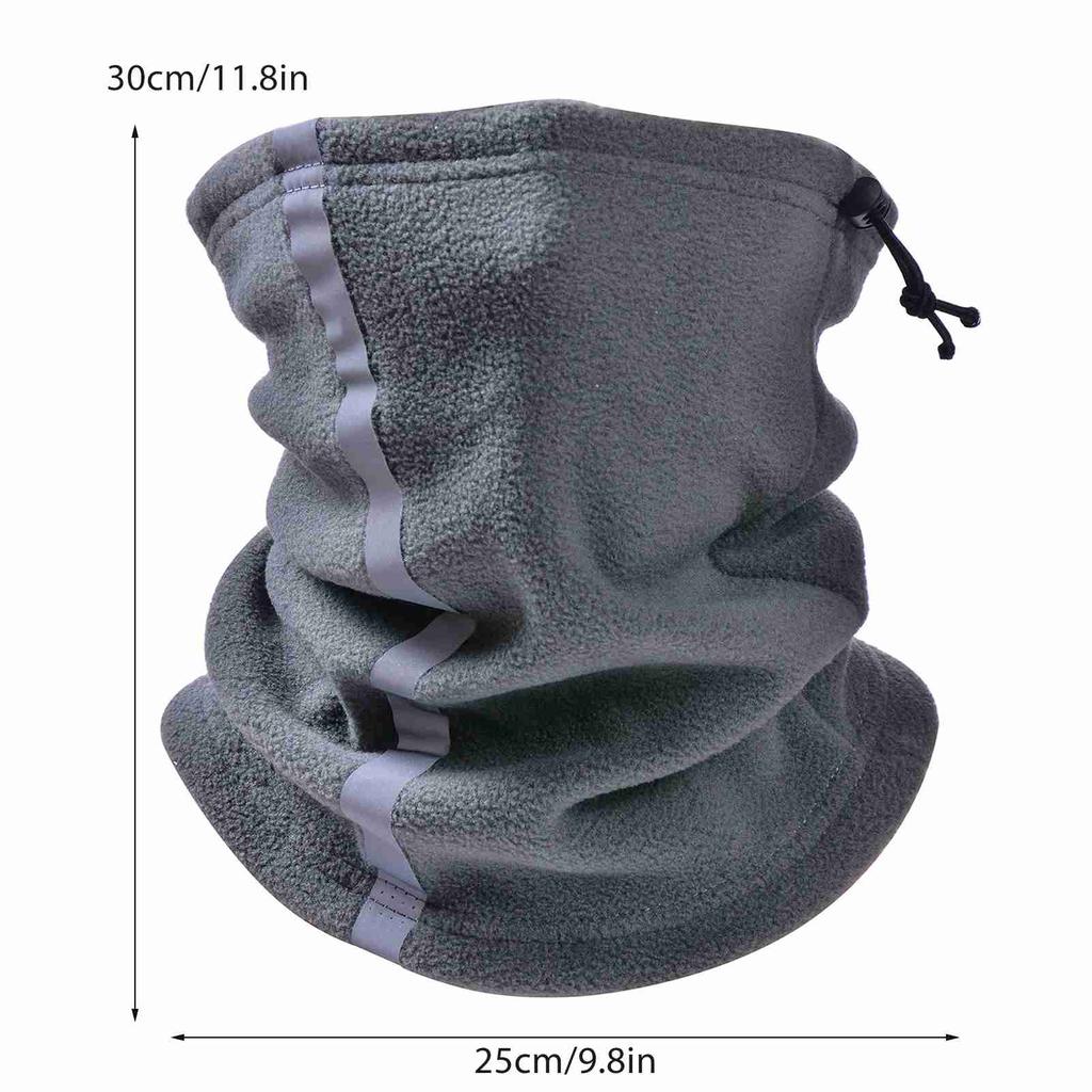 Adjustable Fleece Neck Gaiter Warmer Reflective Safety Face Cover Winter Warm Outdoor Sport Scarf for Men and Women
