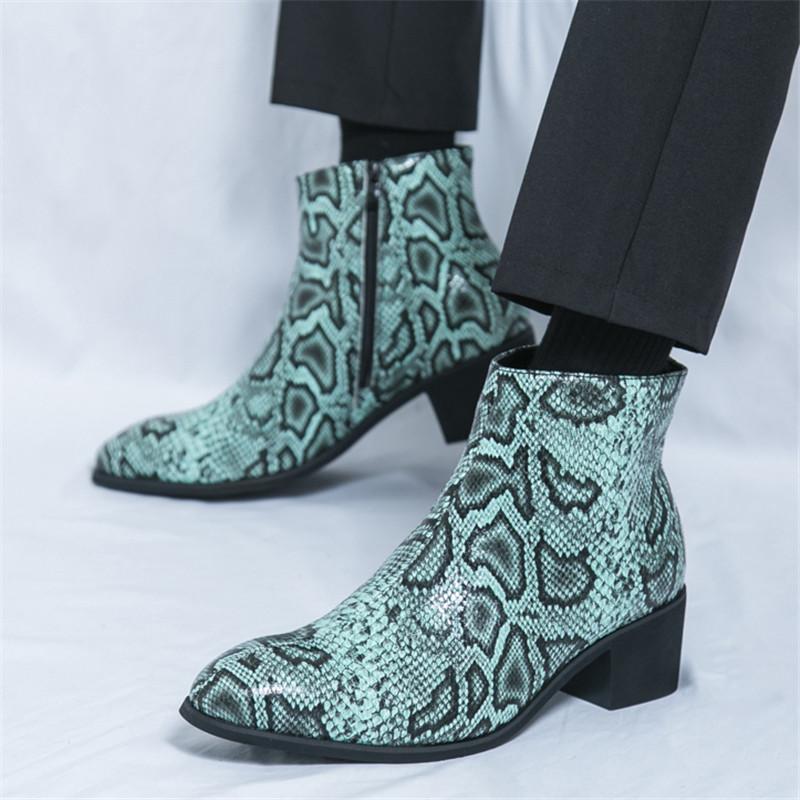 New Designer Pointed Zip Chelsea Ankle Boots For Men Luxury Brand Motorcycle Shoes Luxury Brand Winter Fashion High Tops