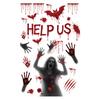 Halloween Electrostatic Window Clings with Scary, Bloody Handprint and Bloodstain Designs, Halloween Window Decals for Party Decorations
