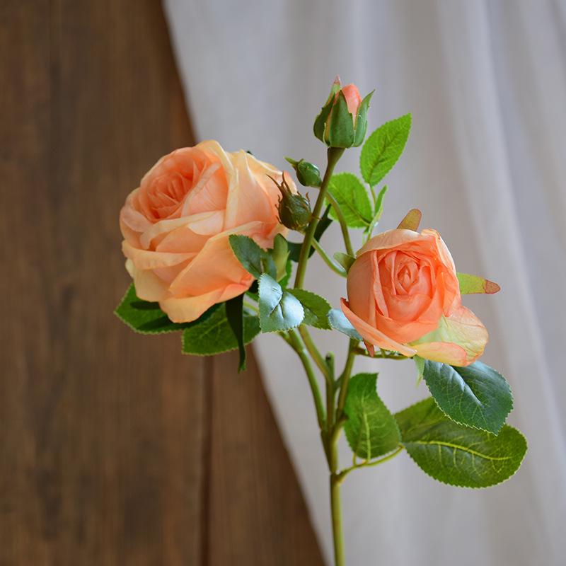Luxury Xuanya Silk Rose Artificial Flowers - 3 Heads for Home Decor, Weddings, or Photography