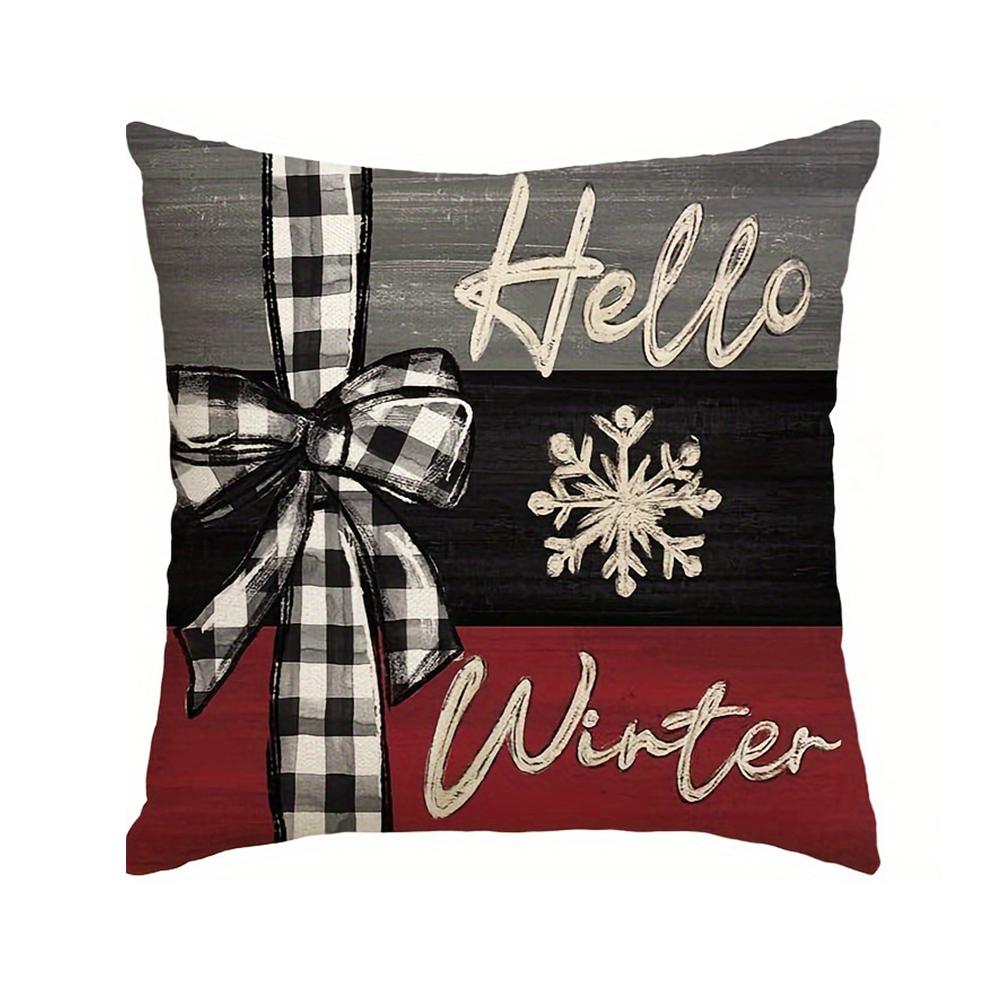 1Pc Christmas Throw Pillow Cases Soft Square Throw Pillow Covers Xmas Decorations For Living Room Bedroom Sofa Couch Bed