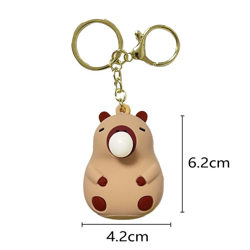 Kapibara Lalka Ściśnij Muzyka Brelok Zabawki Ściśnij Pluj Bąbelki Zabawka Antystresowa Lalka na Plecak Dziecięcy Zawieszka Dekoracja