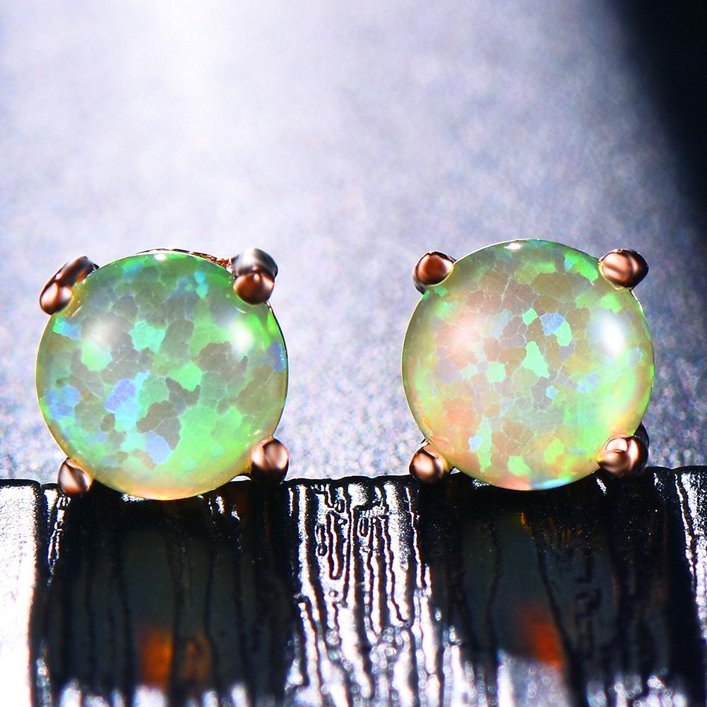 Korean & Japanese Style Opal Earrings: Elegant Studs & Pendants for Women
