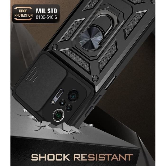Coque de Protection - E.F.CONNECTION - Pour Xiaomi Redmi Note 10 Pro 5G - Noir - Antichoc - Anneau Rotatif 360°