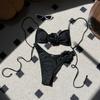 1011 European and American solid color rose drawstring strap split swimsuit bikini bikini