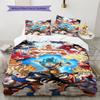 Dragon Ball Super Pattern Bedding,Quilt Set Quilt Cover Pillowcase Home Birthday Gift (1 * Duvet Cover + 2 * Pillowcase, Without Core)