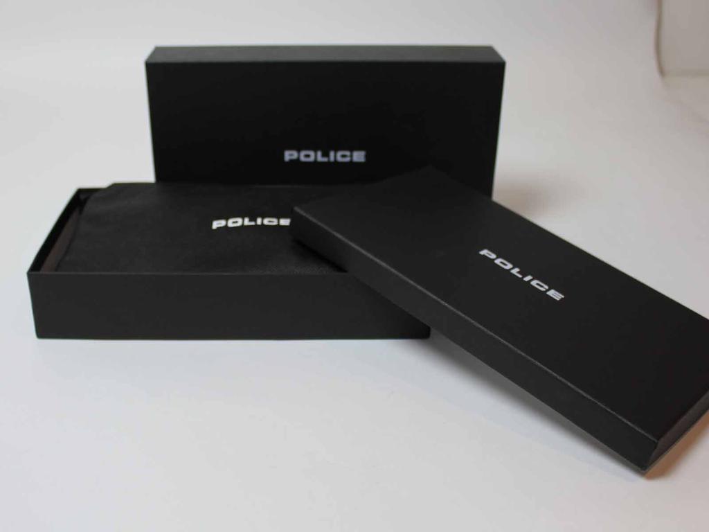 Police Multifunctional Leather Long Wallet with Italian Brand Sunglasses (D.Brown)