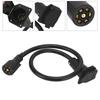 Trailer Extension Cord 7 Way 3ft Double Prong Male Plug Connector RV Connecting Line