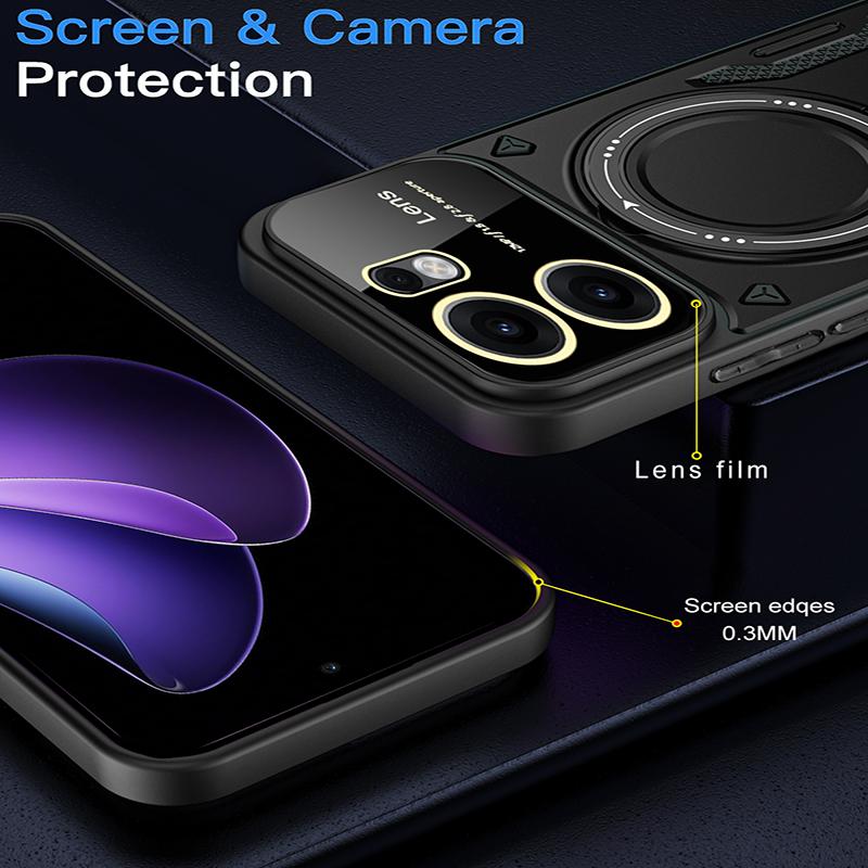For Realme C55 Luxury Bracket Shockproof Armor Case For Realme C53 C55 C75 Silicone Bumper Hard PC Cover Coque For Realme C75 4G