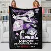 K-Pop Demon Hunters Blanket Girls Boys Plush Throw Blanket Novelty Warm Blanket All Season Gift for Bed Sofa Office Camping Trip