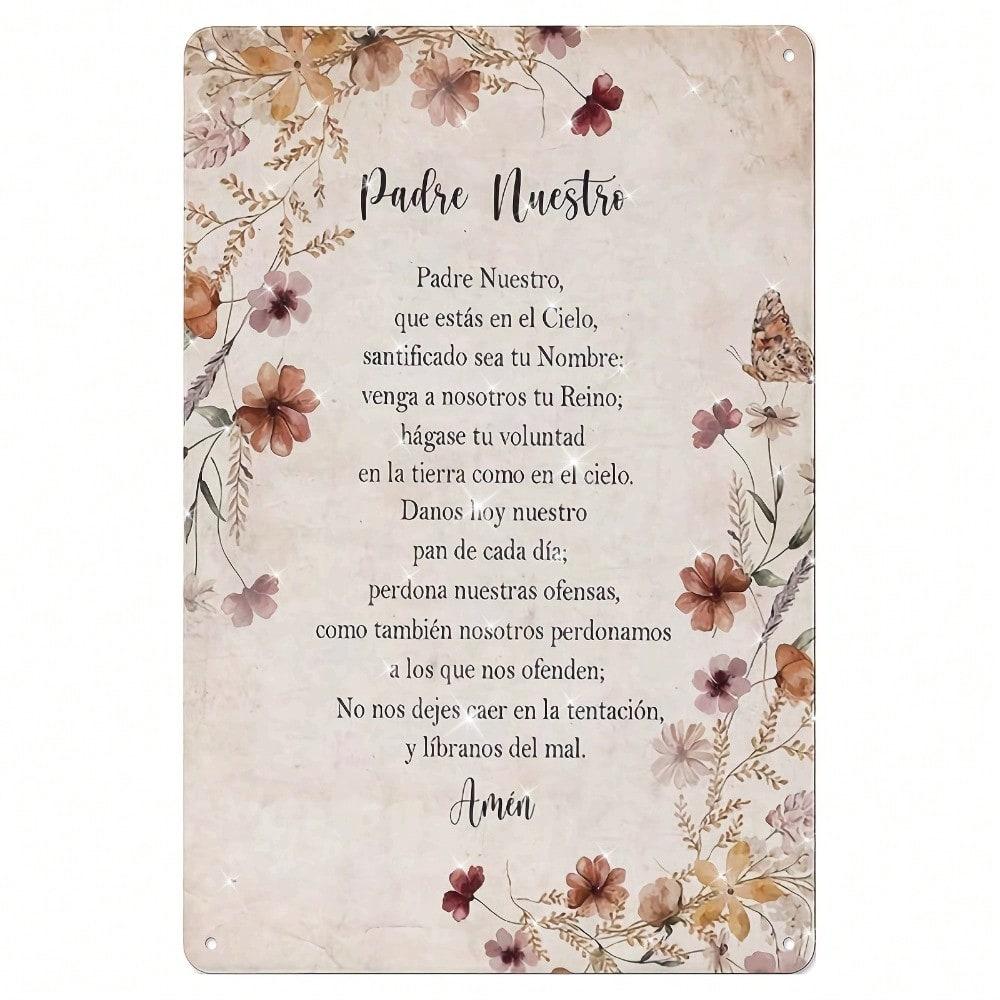 

Vintage Floral Butterfly Religious Metal Wall Art Rustic Prayer Sign Home Decor Christian Gift 20x30 разноцветный