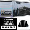 För BYD Yuan Up 2024-2026 Pianisvart B C-stolpsdekaler, Lättmonterade PC-fönsterlister Repskydd Yttre Stylingdelar 2025
