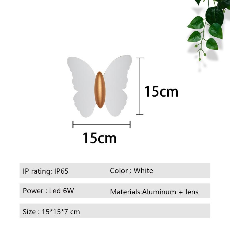 

Уличная настенная лампа бра водонепроницаемая для прохода, коридора, лестницы, современные наружные светодиодные настенные светильники-бабочки IP65 Cool White(5500-7000K) белый