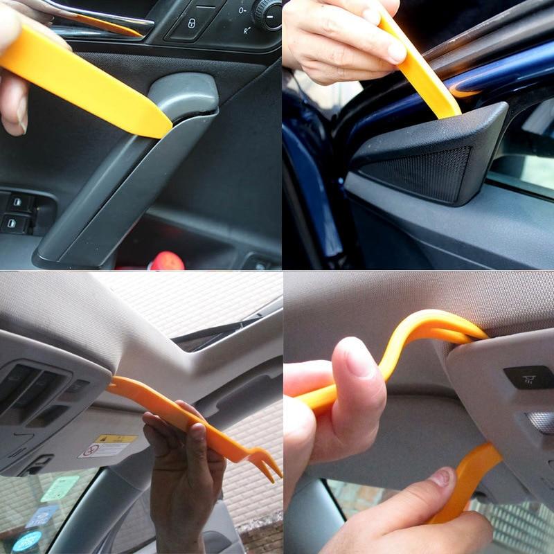 1pc Car Door Panel Removal Tool + 4pcs Panel Audio Trim Removal Tools Automobile Nail Puller Audio Door Clip Dash Pry Tools