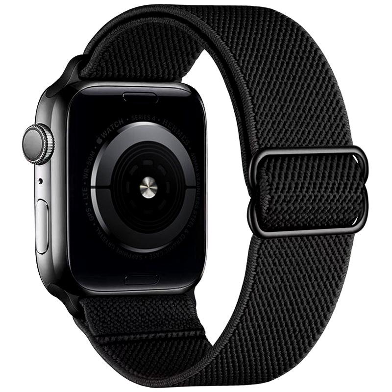Adjustable Apple Watch Strap with Japanese Buckle - Single Loop Woven Elastic Nylon Compatible with iWatch