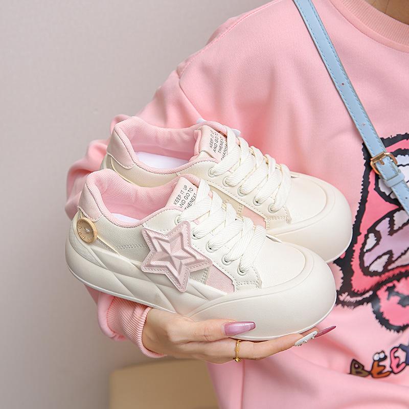 Niche original board shoes women's 2025 new spring and autumn platform white shoes versatile casual bread shoes ins tide