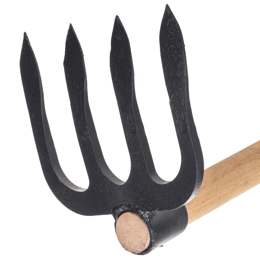 KADAX Hacke Geschmiedeter Stahl Vierzahn 15x17cm Mit Stiel