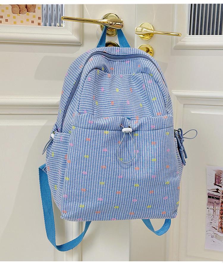 

Школьный рюкзак корейский инс в пятнистую клетку в иностранном стиле рюкзак высокой ценности студенческий класс легкий школьный рюкзак свежий и милый рюкзак синий
