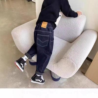 Boys' Trendy Blue Jeans: Comfortable, Loose-Fit Spring & Autumn Style Long Pants