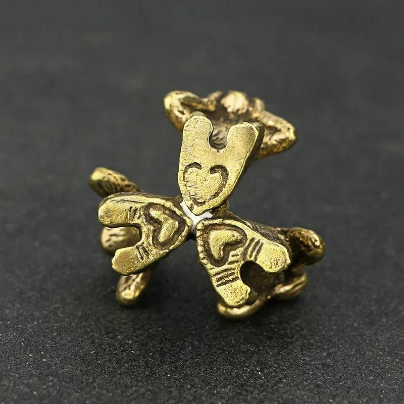 Heimdekoration Handwerk Retro Reines Kupfer Drei Affen Tee Haustier Ornamente Zubehör Affenstatue Miniatur Schreibtischdekoration