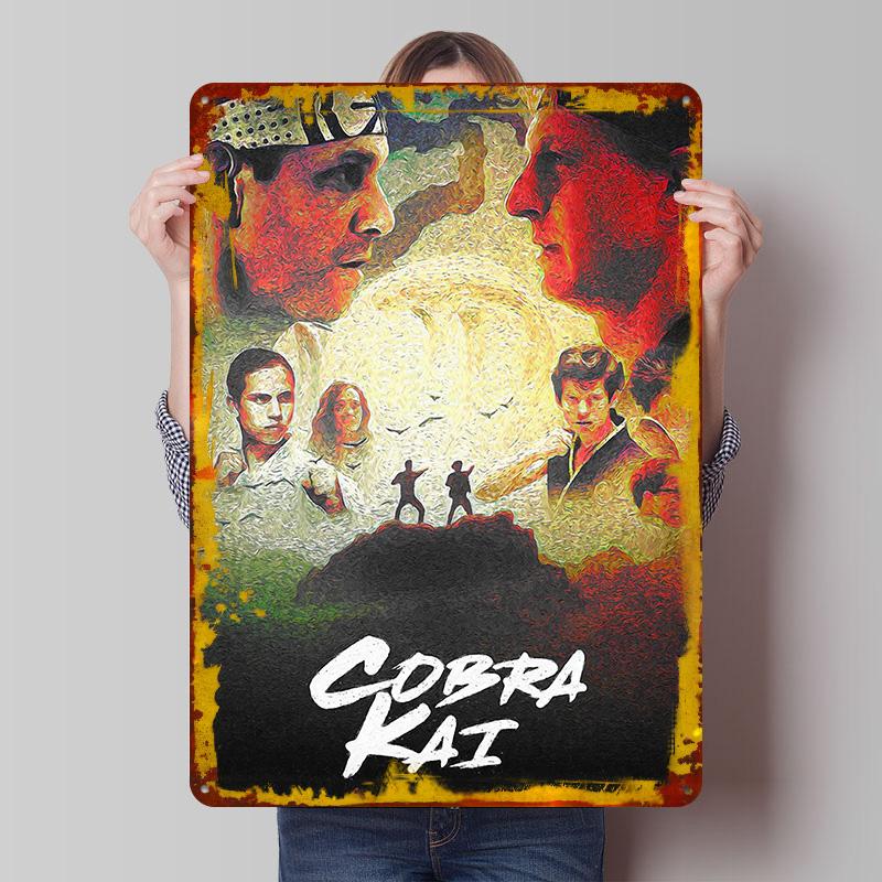 Cobra Kai Art Tinplate Poster Customized Wall Art Vintage Retro Metal Signs for Room Ornaments Gamer Decoration At Home Man Cave