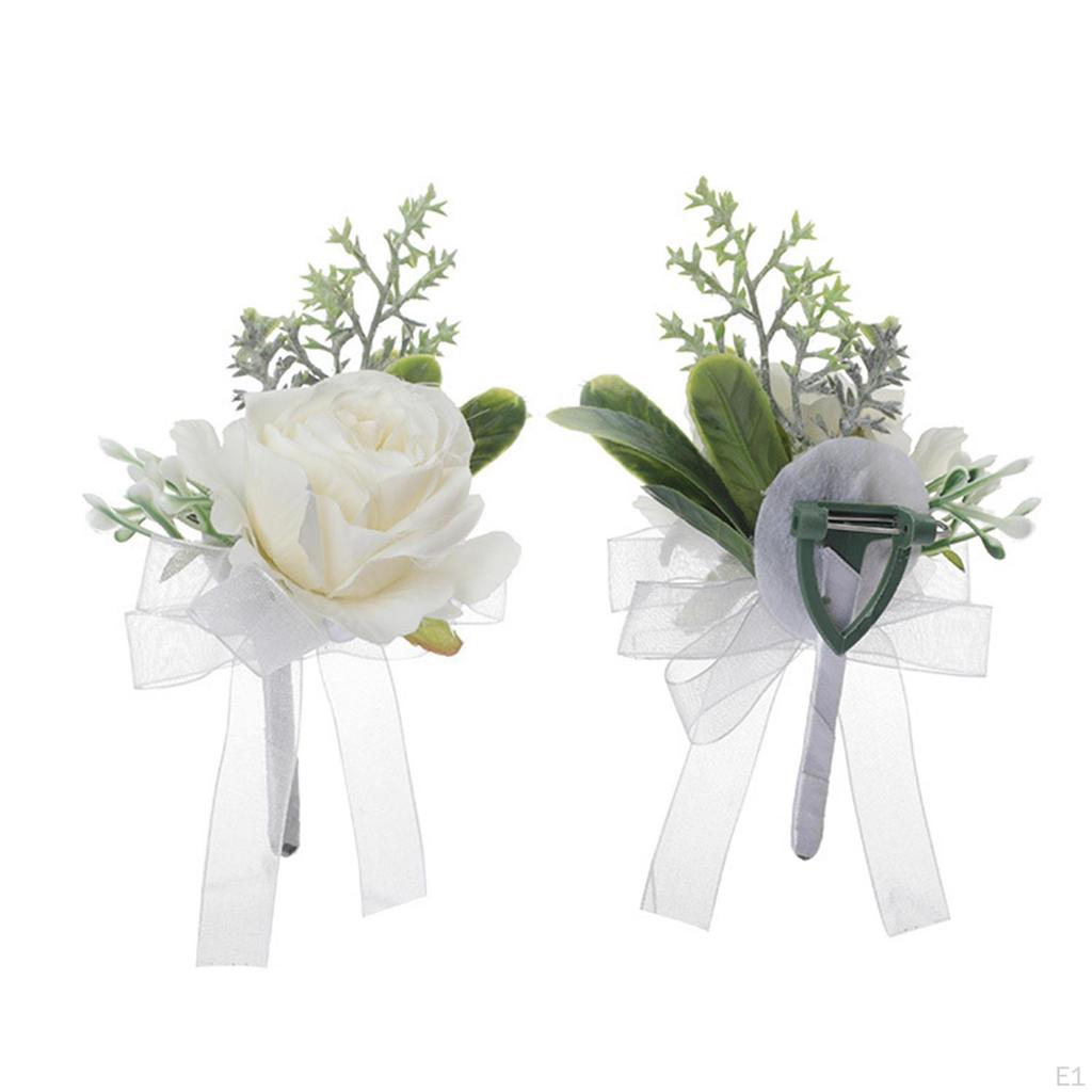 Elegant Ribbon Boutonniere with Clip - Stylish Suit Accessories for Special Occasions