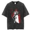 Japanese Anime Ghost Killing Blade Used Washable Printing Pure Cotton Dark Short Sleeve Summer Mens Summer Loose Round Neck