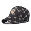 Damen-Baseballkappe mit Vollbuchstaben-Print, 3D-Buchstabenstickerei und verstellbarem Design, geeignet für den täglichen Streetwear.