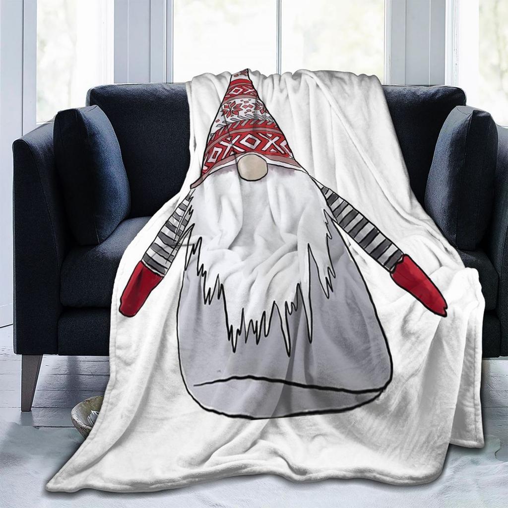 Christmas Gnome Blankets Fleece Sofa Throw Blanket Warm Throw Blankets for Couch Bedding Office Throws Bedspread Quilt