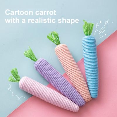 Jouet Carrotte Corde pour Chat Jouet à Mâcher Interactif pour Chat Forme Carrotte Jouet Corde pour Chat Jouet de Dentition pour Chaton pour Chats d'Intérieur Mordiller Mâcher Garder
