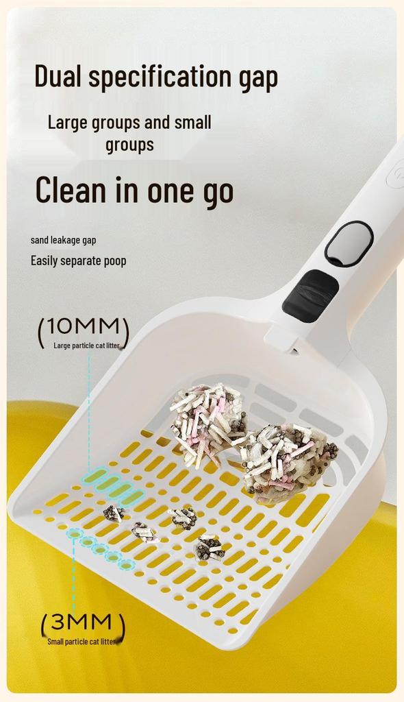 Smart Rechargeable Deodorizing Cat Litter Scoop with Thickened Mesh, Large Size, Dustproof Design
