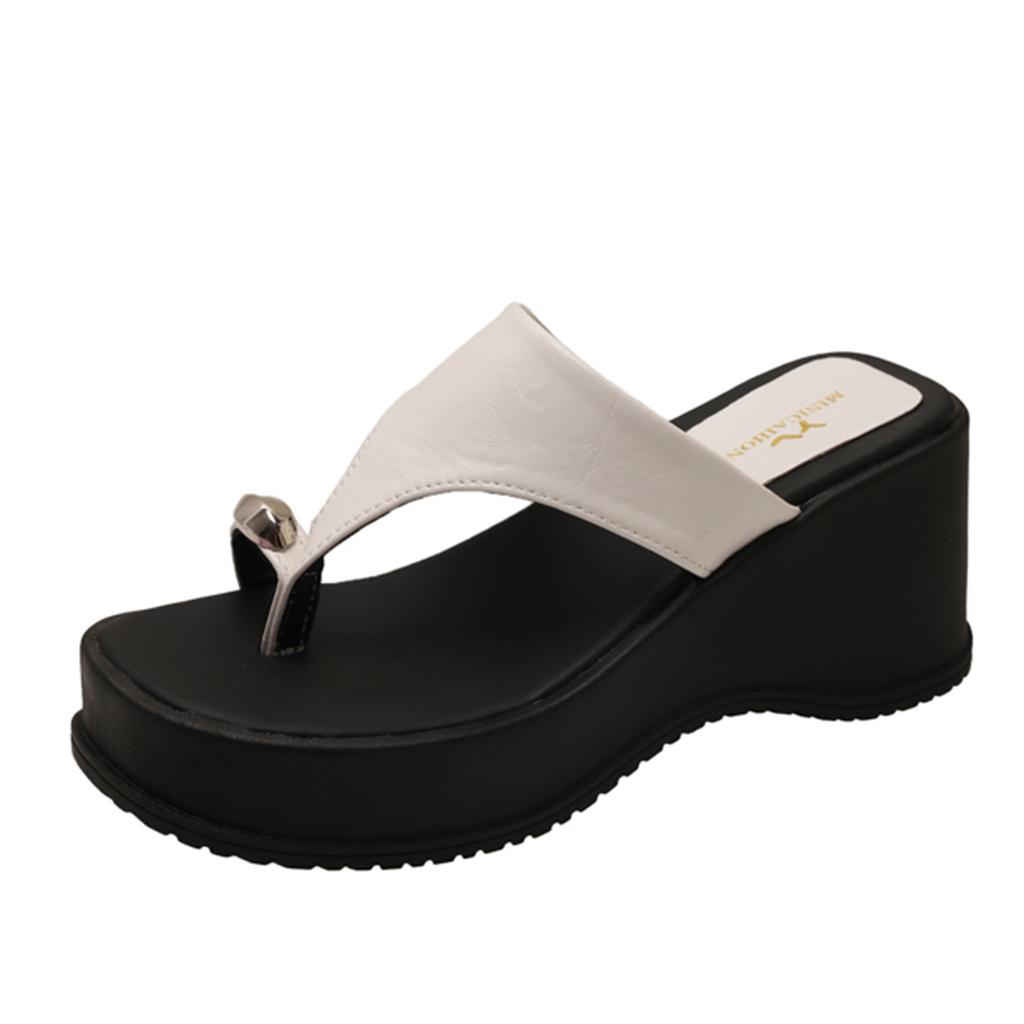 Fashion Slippers Women Summer Female Shoes Rubber Flip Flops Slides On A Wedge Platform 2025 Hawaiian Scandals House Slippers Platform S