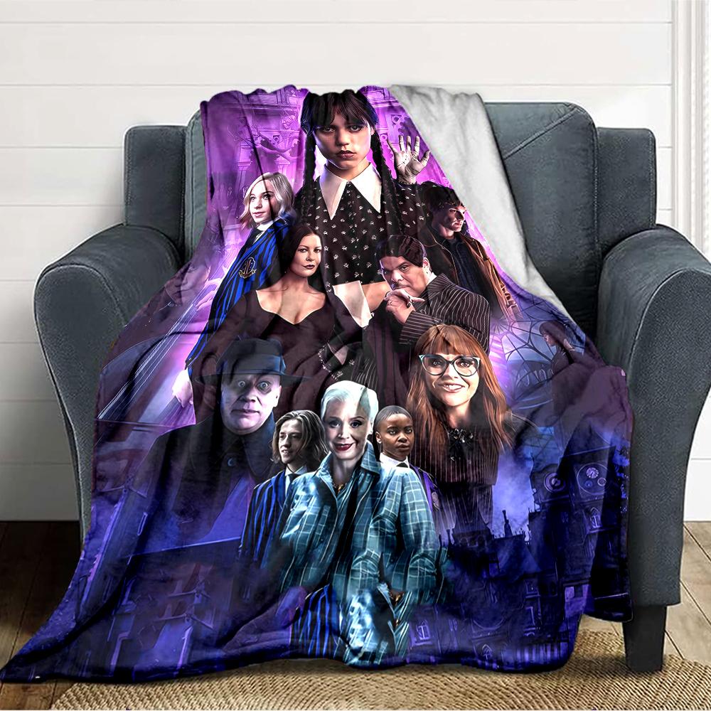 1pc Addams Family Wednesday4 Blanket, Gift, for Men and Women, Soft Blanket, Good for Sofa Bed Couch Travel, Lightweight Flannel Blanket